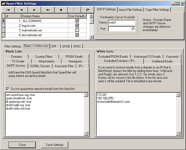 Settings-BW Lists