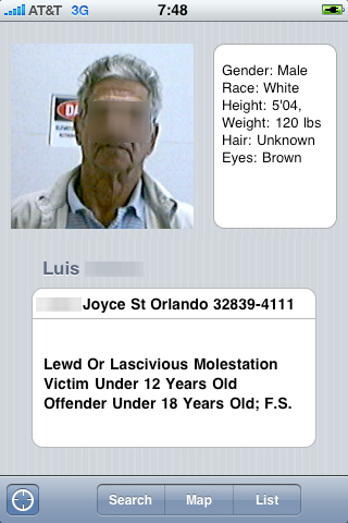 Offender Details Screen